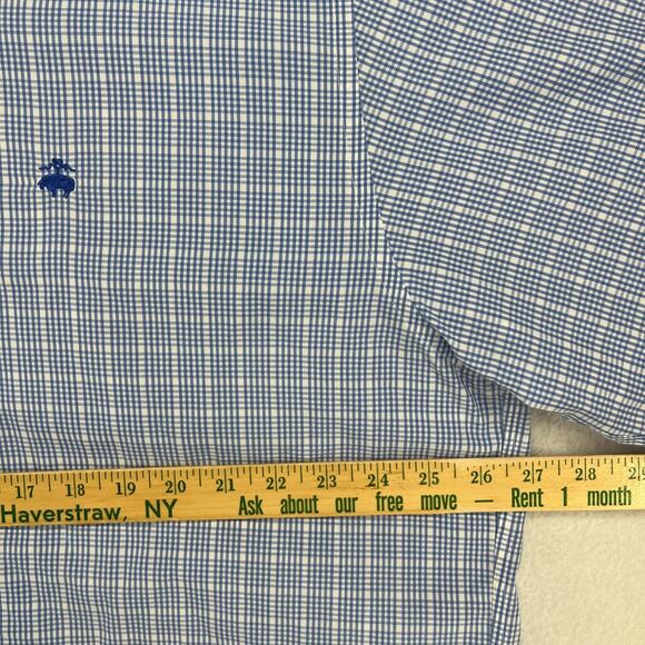 BROOKS BROTHERS Shirt Mens XL Gingham Check Non Iron Original Polo Cotton Blue - Picture 11 of 13